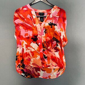 Metaphor Sheer V Neck Sheer Blouse Women's Petite Large
